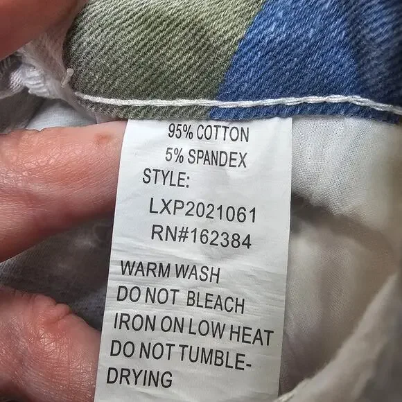 Hope L Bell Bottom Jeans Vintage Style Striped Boho Retro Y2K Hippie 70's Retro - Picture 7 of 14